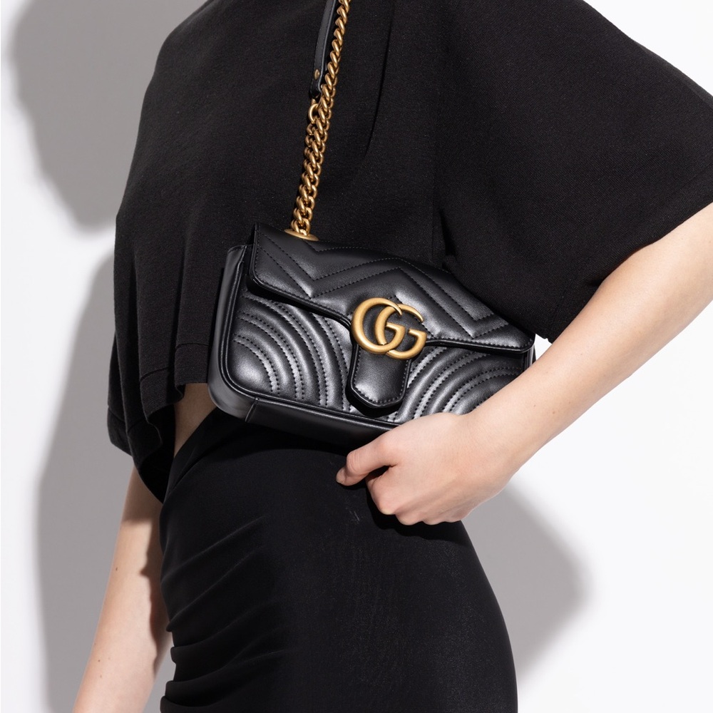 Black Quilted Leather Shoulder Bag